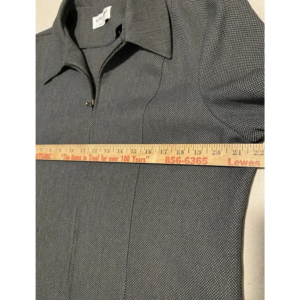 Vtg Alfred Dunner Womens 2pc Houndstooth Suit Size 16 Gray Jacket-Skirt Office